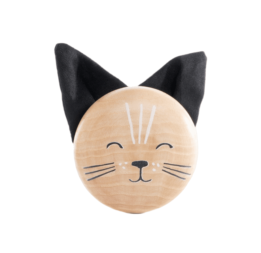 NOBODINOZ - PORTE MANTEAU MURAL CHAT EN BOIS